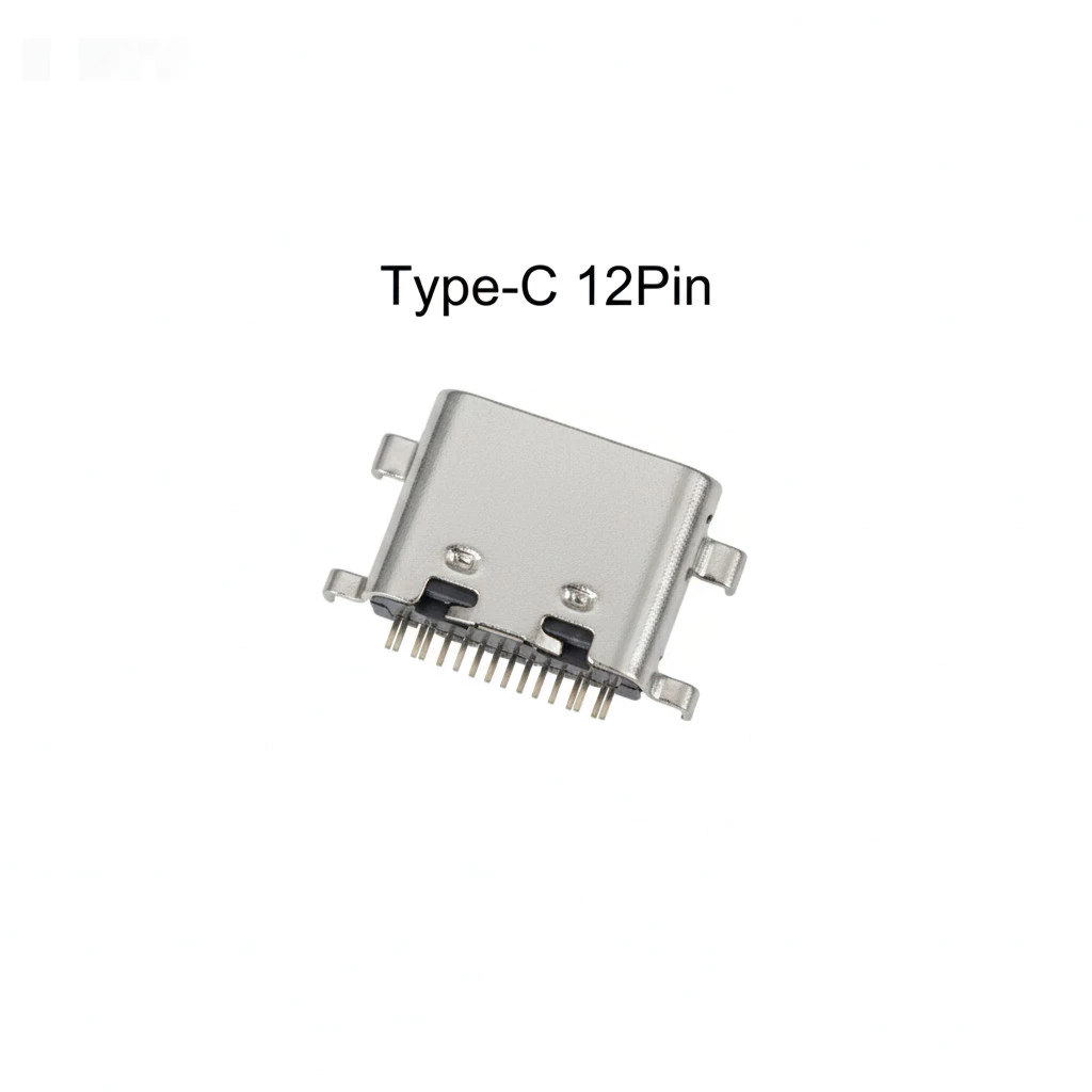 ตูดชาร์จ Type-C USB (12Pin) Mid Mount 0.8mm .ใช้ได้หลายรุ่น #091