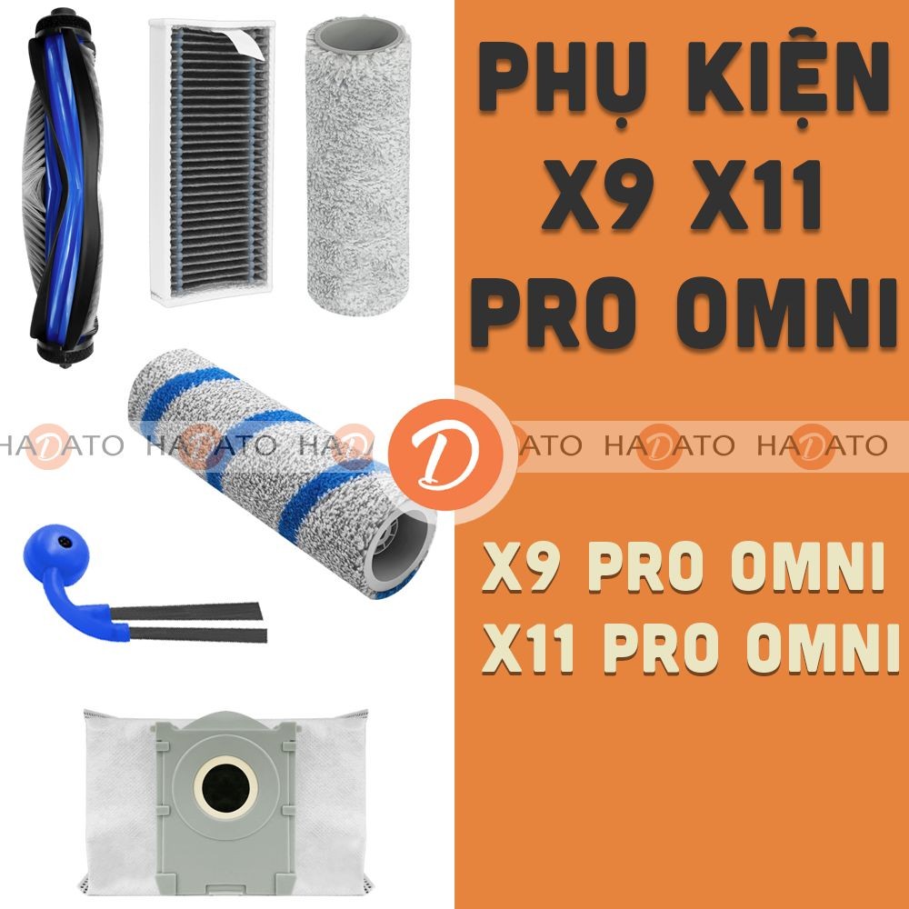 อุปกรณ์เสริมหุ่นยนต์ X9 PRO OMNI X11 PRO OMNI ถุงขยะทําความสะอาด Rag Hepa Filter แปรงหลักแปรงด้านข้า