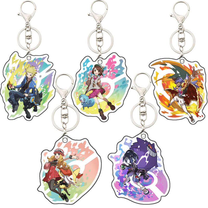 Pokemon โฮมเมดอะคริลิค Machamp Charizard Gengar Morpeko Mudkip Duraludon อะนิเมะอุปกรณ์ต่อพ่วงพวงกุญ