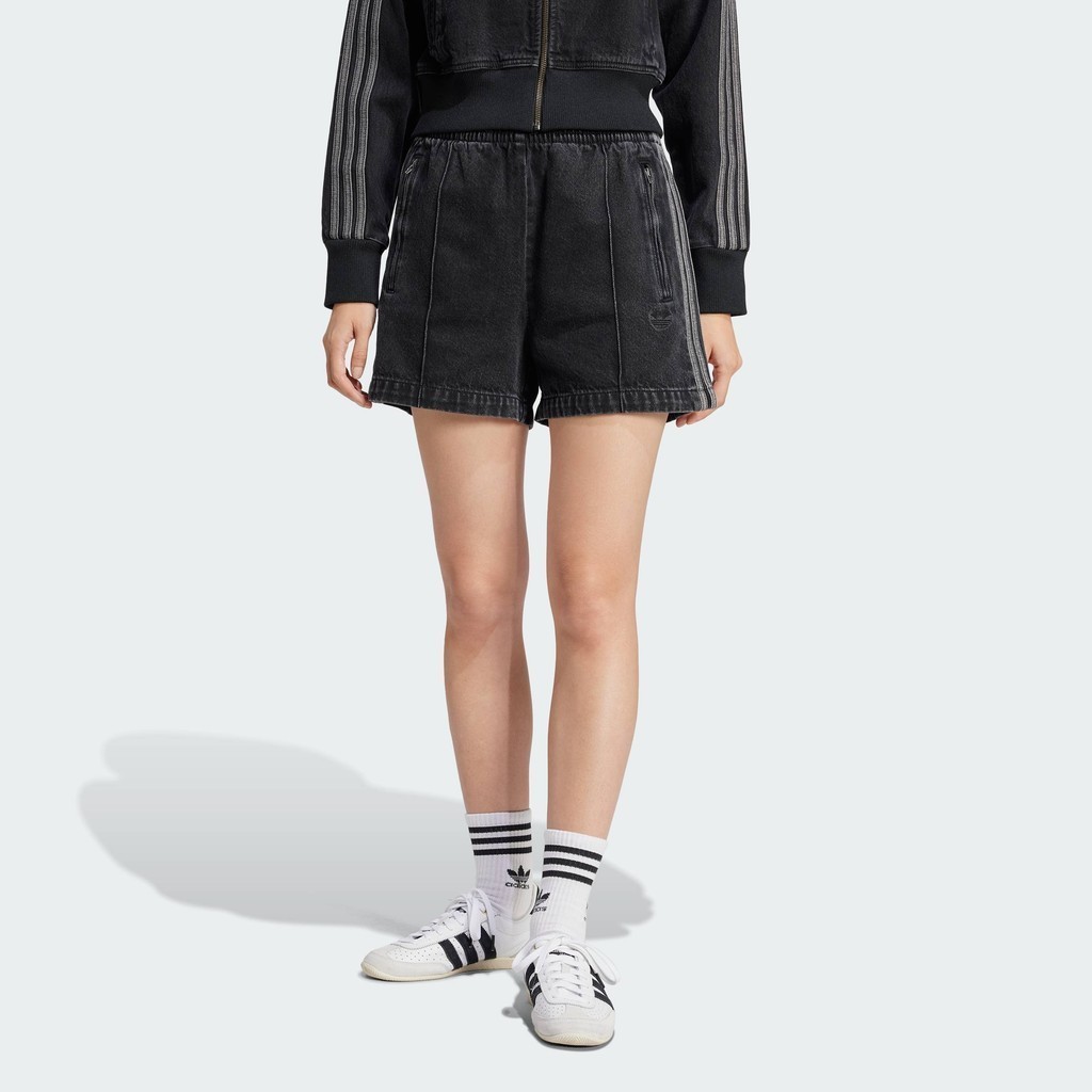 adidas Lifestyle Adicolor Denim Firebird Shorts Women Black JD3107