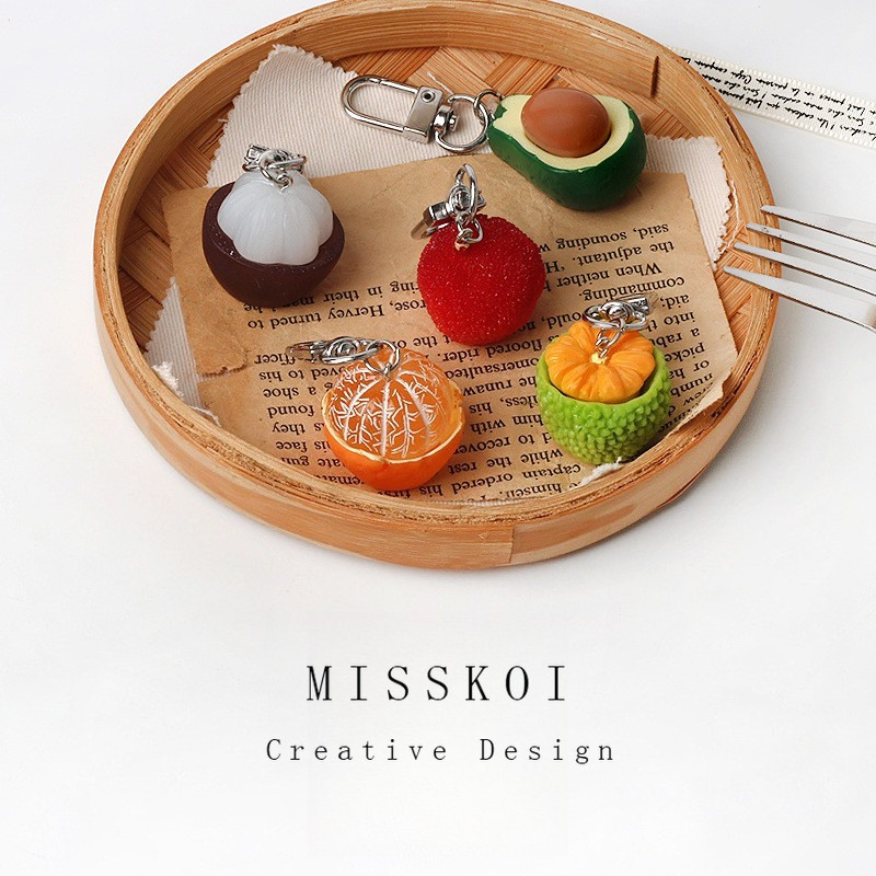 MISMEMO พวงกุญแจอะโวคาโดน่ารักประณีตจี้ผลไม้สร้างสรรค์ Bayberry
