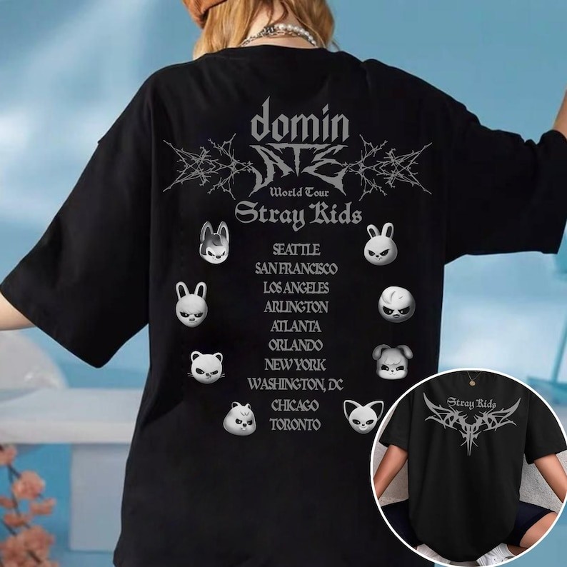 Stray Kids ‘Dominate US Tour 2025’ Tee | Evil Skzoo x HOP Album x Mixtape Design