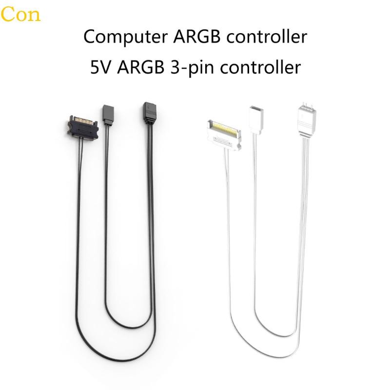 Con 5V 3Pin ARGB Controllers แหล่งจ่ายไฟในตัวสําหรับเมนบอร์ด 5V ARGB สําหรับ DIY ARGB พัดลม ARGB แถบ