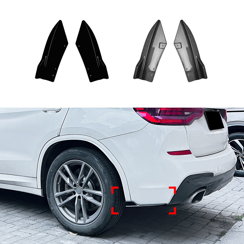 1 คู่/สําหรับ BMW X3 G01 Early M Sport 2018-2021 ด้านหลังมุม Air Deflector สติกเกอร์รถ, การปรับเปลี่