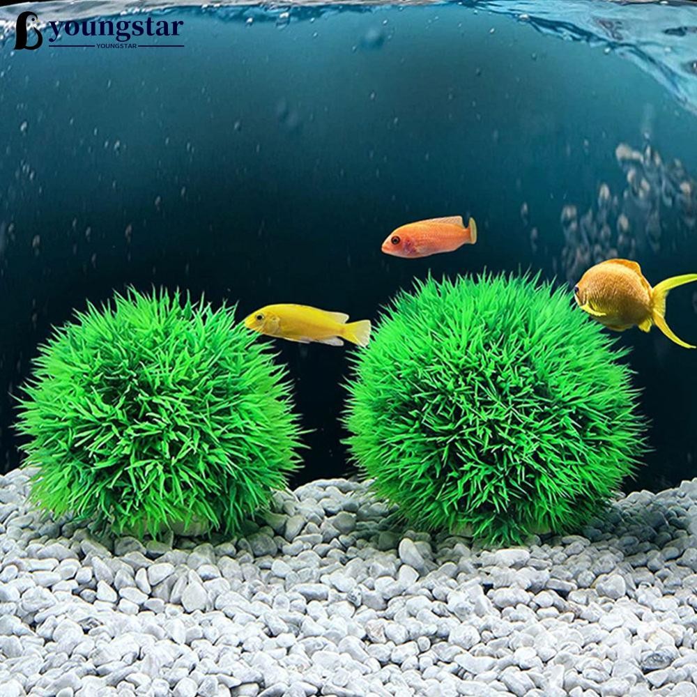 YST พืชน้ําประดิษฐ์ที่มีสีสัน Pinecone Ball Aquarium หญ้า Ornamentตกแต่ง Ball Terrarium Aquascaping 