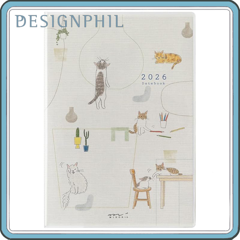 Midori Pocket Diary B6 Weekly Cat Pattern 22373006 (Starts January 2026)