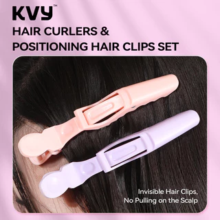 KVY Positioning Hair Clips Set เซทกิ๊บแบ่งช่อผมปากใหญ่ 4ชิ้น.