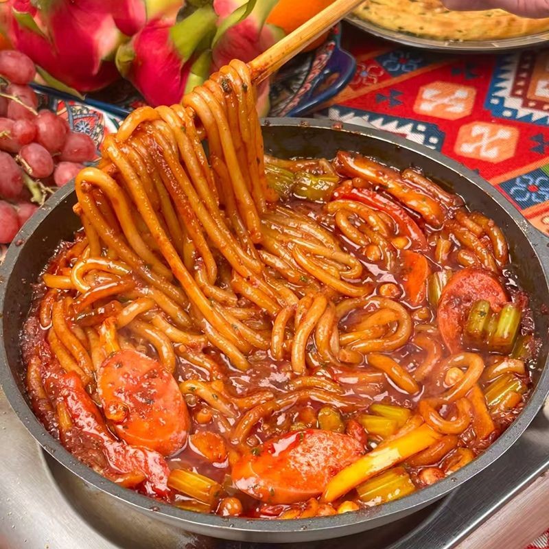 Fat Xiaoan Xinjiang Fried Rice Noodles Influencer Special Gourmet Lazy Night Supper Instant Noodles 