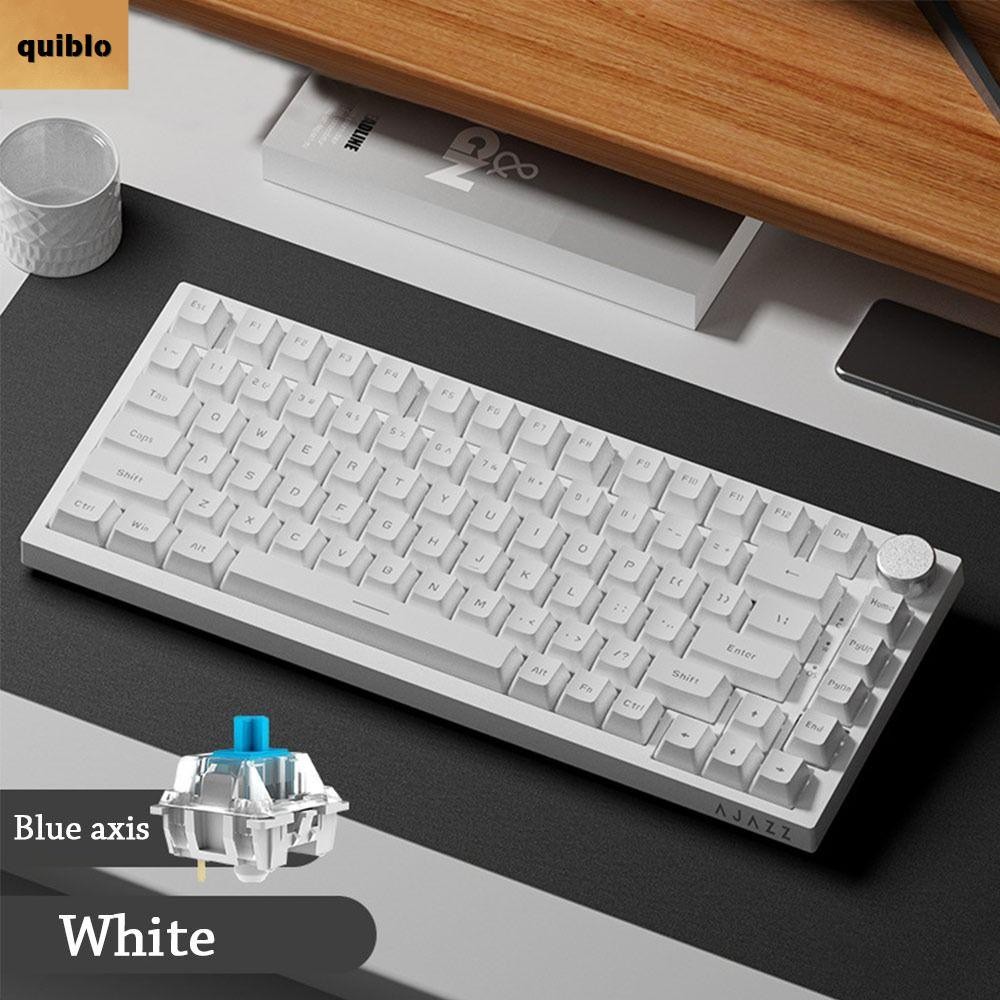 QUIBLO Gaming Keyboard, AK820 82-Key Mechanical Keyboard, Silent Mechanical Keys With Knob Wired Key