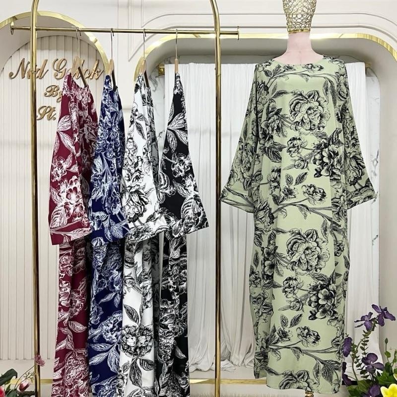 ใหม่ KAFTAN ROZANA โดย LAQUE STORE KAFTAN CORAK VIRAL BAJU MOSCREPE ฟรีไซส์ FF ผู้หญิง