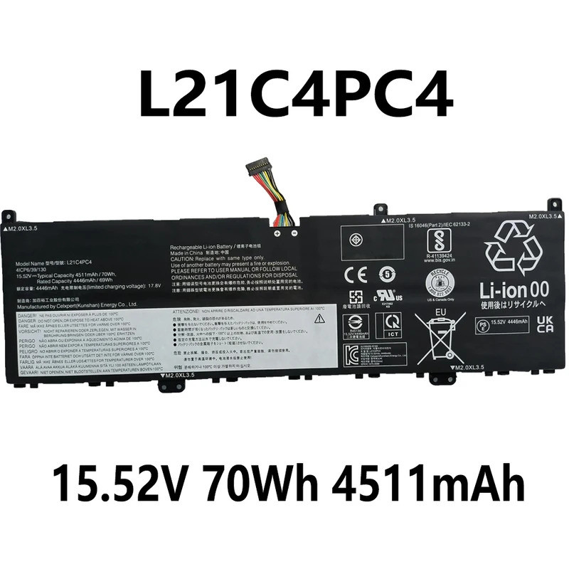 L21C4PC4 1542V 70Wh 4511mAh แบตเตอรี่แล็ปท็อปสําหรับ Lenovo Slim 7 Pro X 14ARH7 14IAH7 โยคะ Pro14s 2