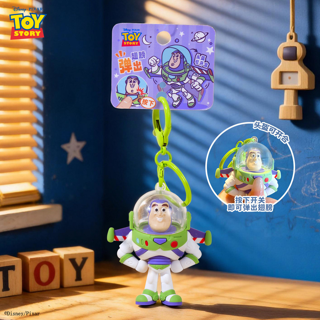 Toy Story พวงกุญแจการ์ตูนน่ารัก Buzz Lightyear พวงกุญแจ พวงกุญแจ