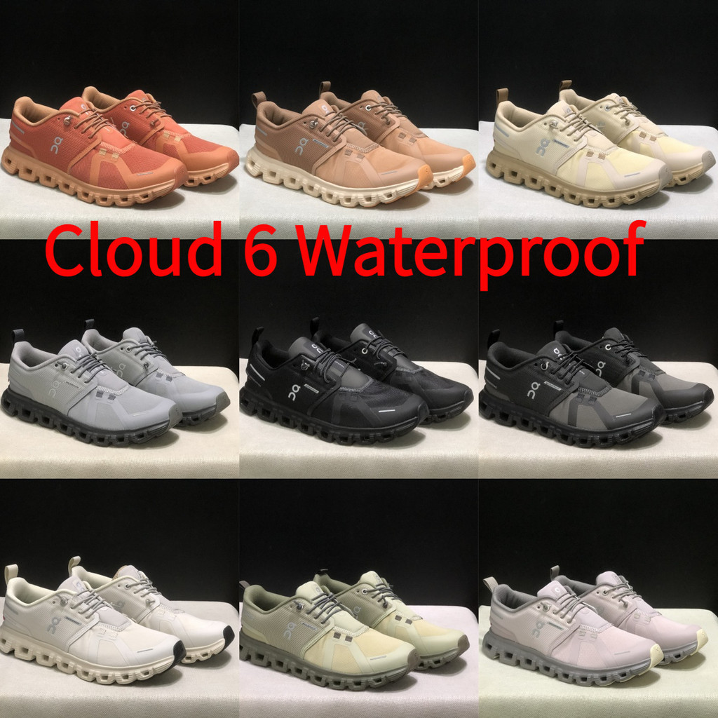 On Running On Cloud 6 Cloud6 รองเท้าวิ่งกันน้ําสําหรับผู้ชายและผู้หญิงรองเท้าผ้าใบ Unisex คู่น้ําหนั