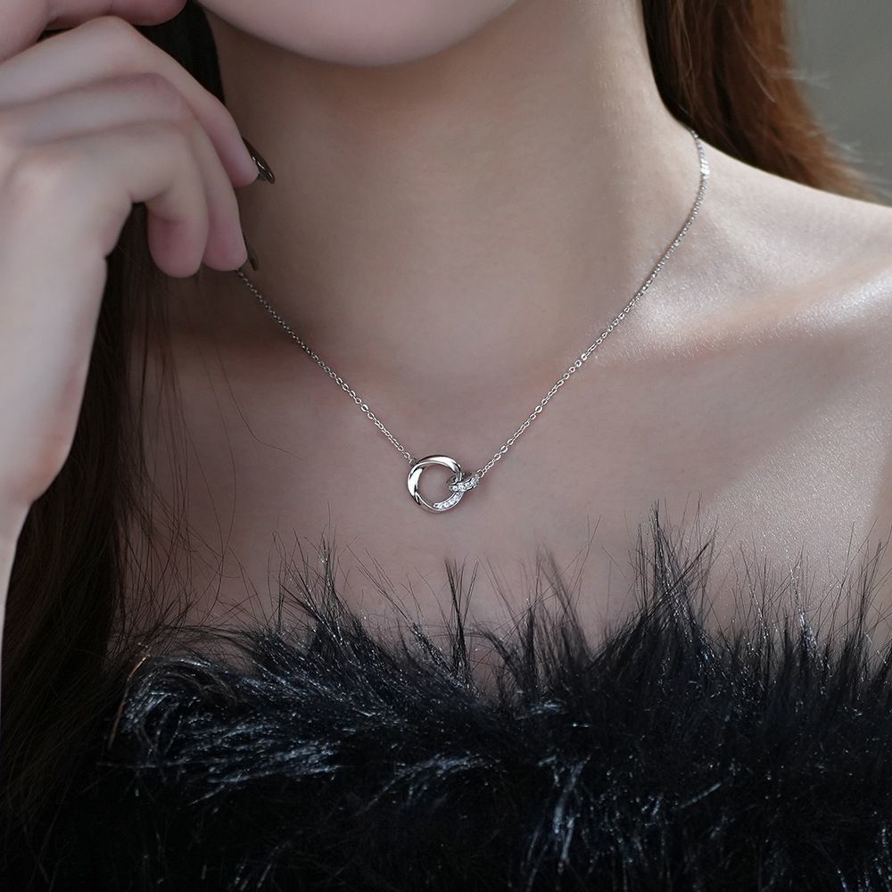 S925 เงิน Moebius สร้อยคอ Clavicle Premium Pend S925 เงิน Moebius สร้อยคอ Clavicle จี้พรีเมี่ยมวันเก