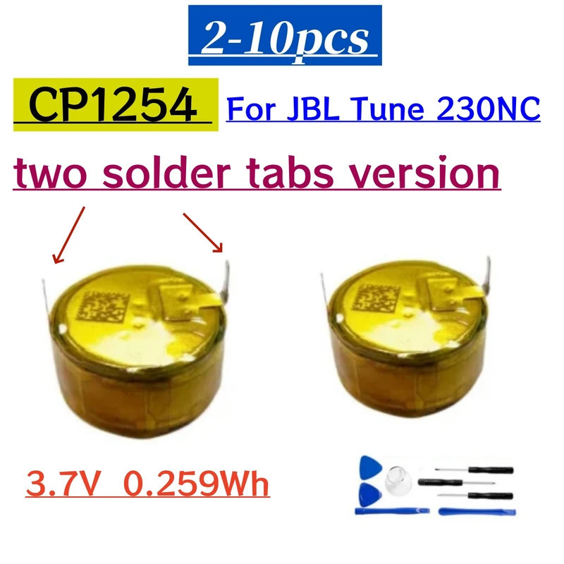 2 ~ 10pcs CP1254 3.7v 0.259Wh ชุดหูฟังบลูทูธแบตเตอรี่สําหรับ JBL Tune 230NC 230 NC TWS หูฟัง T230NC 