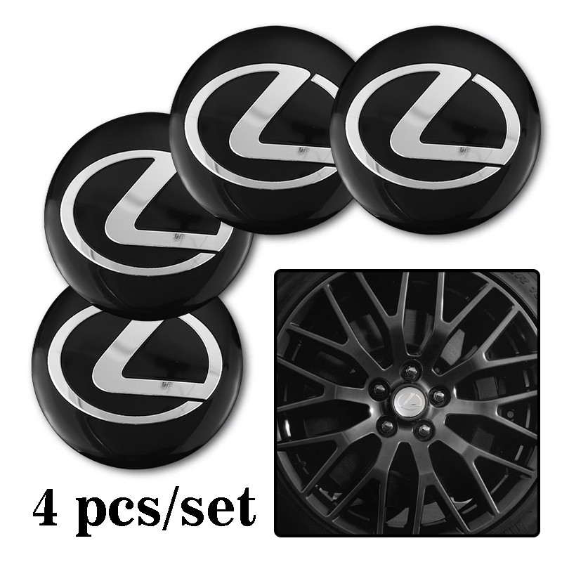 4 ชิ้น 56 มิลลิเมตรสัญลักษณ์รถ Auto Wheel Center Hub Caps Decal อุปกรณ์เสริมสําหรับ Lexus F SPORT Pl