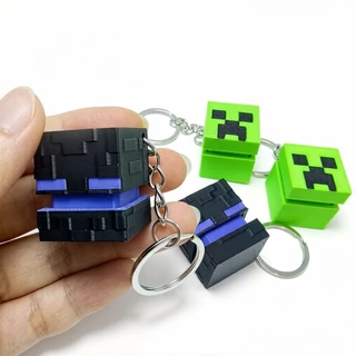 3D พิมพ์ Minecraft Creeper TNT Clicker พวงกุญแจ Fidget ของเล่น Pixel Block กระเป๋าเป้สะพายหลัง Charm ของขวัญ