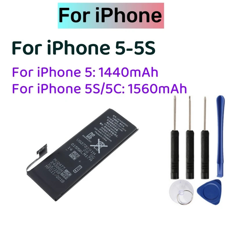 ความจุสูงสําหรับเปลี่ยนแบตเตอรี่สําหรับ iPhone 5 5S 5C iPhone 5 iPhone 5S iPhone 5C เปลี่ยนแบตเตอรี่