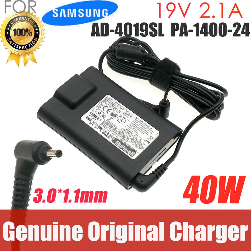 ของแท้ 19V 2.1A 40W PA-1400-24 AD-4019SL อะแดปเตอร์ AC สําหรับ Samsung NP900X1B NP900X3C NP900X3E NP
