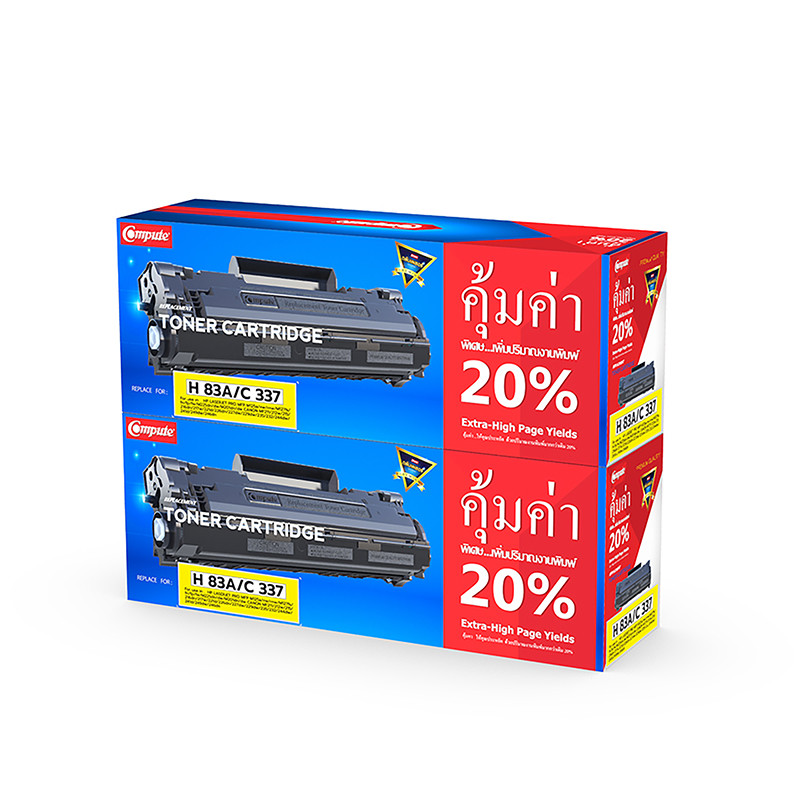 COMPUTE ผงหมึกโทนเนอร์ หมึกเลเซอร์ รุ่น H 83A/C337 สีดำ (แพ็คคู่)
