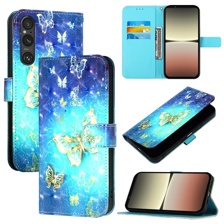 เตรียมจัดส่ง 3D ภาพวาดแนวนอนหนังพลิกเคสโทรศัพท์สําหรับ Sony Xperia 1 VIII/Sony Xperia 5 IV/Sony Xper