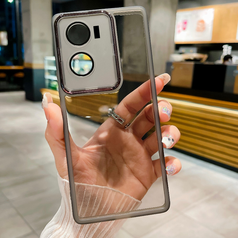 ใช้ได้กับRealme C33 RMX3624 RMX3627 เคสโทรศัพท์แบบนิ่มโปร่งใสด้วยไฟฟ้าเลนส์กล้องฟิล์มป้องกันกรณี