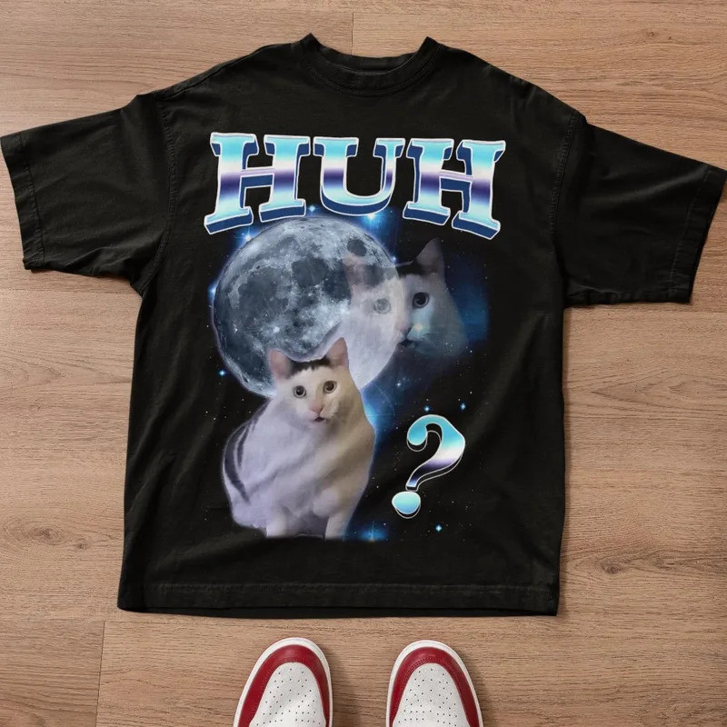 [มีสินค้า] ฮ่าฮ่า เสื้อยืดแมวตลก Dank Cat Meme ของขวัญสำหรับผู้หญิงและผู้ชาย เสื้อผ้า Hodoh เสื้อยืด