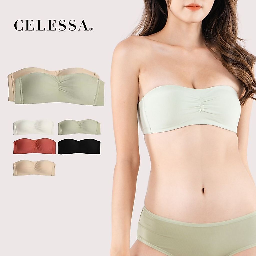 Clessa Off monodal Bra Bra Strapless Tube Bra ไก่บ้า - ไซส์ S-XL