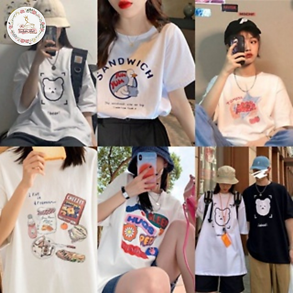 SALABO(พร้อมส่ง)⭐️50ลาย⭐️รวม เสื้อแขนสั้น Oversize เสื้อคอกลมแขนสั้น พื้นขาวสกรีนลายน่ารักๆ เท่ๆ🍪 #C009