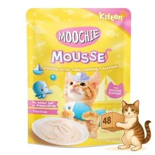 (ยกลัง 48 ซอง) Moochie มูชี่ อาหารเปียกแมว รวมสูตร ไม่เติมเกลือ หลายรส เปียกแมว ขนาด 70-85g