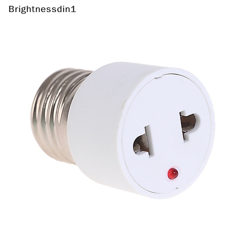 [Brightnessdin1] อะแดปเตอร์ฐานหลอดไฟ ปลั๊ก US EU 220V E27 ABS สีขาว