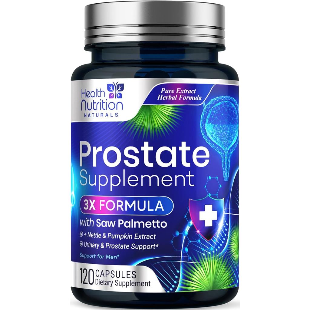 Prostate Health Supplements for Men - 3X Strength with Saw Palmetto Blend Stinging Nettle Root & Pum