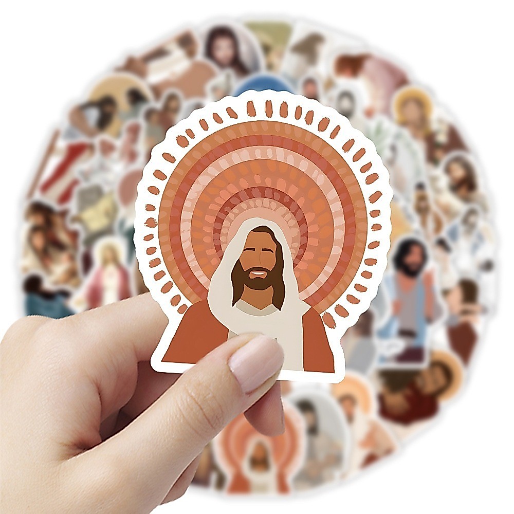 ✨พร้อมส่ง✨God Christian Jesus Bible คริสเตียน พระเยซู ไบเบิ้ล sticker สติกเกอร์กันน้ำรูปแบบที่แตกต่างกัน 50ชิ้น