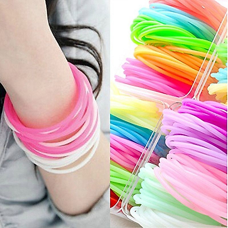 ขายส่ง 20 ชิ้น สายรัดข้อมือซิลิโคนเรืองแสง นีออน Candy Gummy Hairband Unisex กําไลยาง