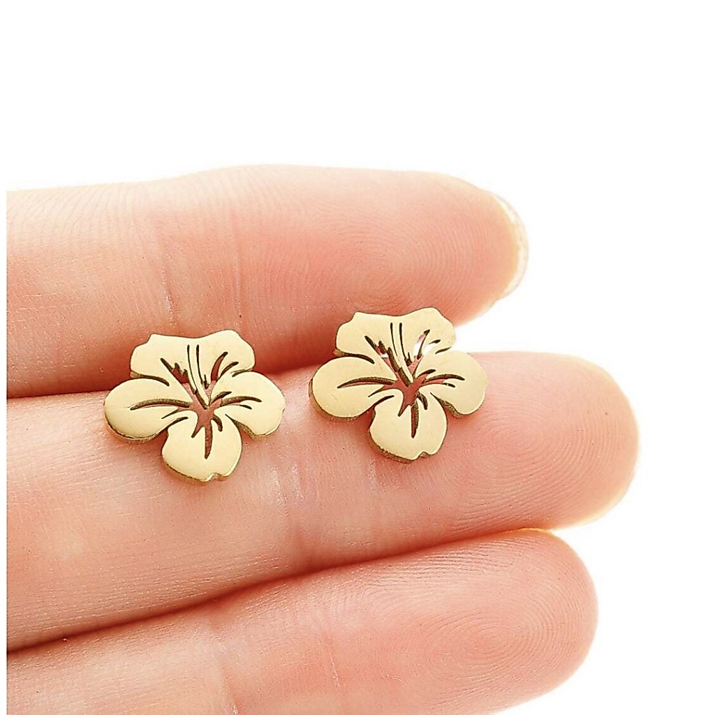 KYM.vibes - hibicus earrings ต่างหูดอกชบา