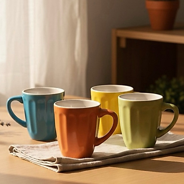แก้วกาแฟ เซรามิคทูโทน สีพาสเทล