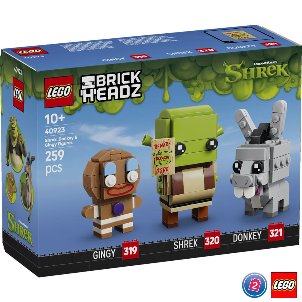 เลโก้ LEGO BrickHeadz 40923 Shrek, Donkey & Gingy Figures