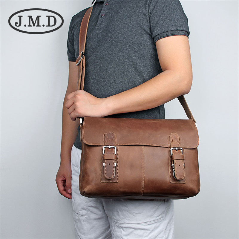 กล้อง Vintage ของแท้หนัง Messenger กระเป๋าชาย Crazy Horse หนัง 43 ซม.กระเป๋า ipad กระเป๋าสะพาย Messe