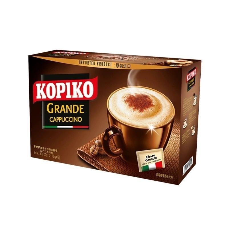 KOPIKO อินโดนีเซีย KOPIKO Hero Cappuccino Coffee 12 ถ้วยนําเข้าชนิดบรรจุกล่อง LS62626 @