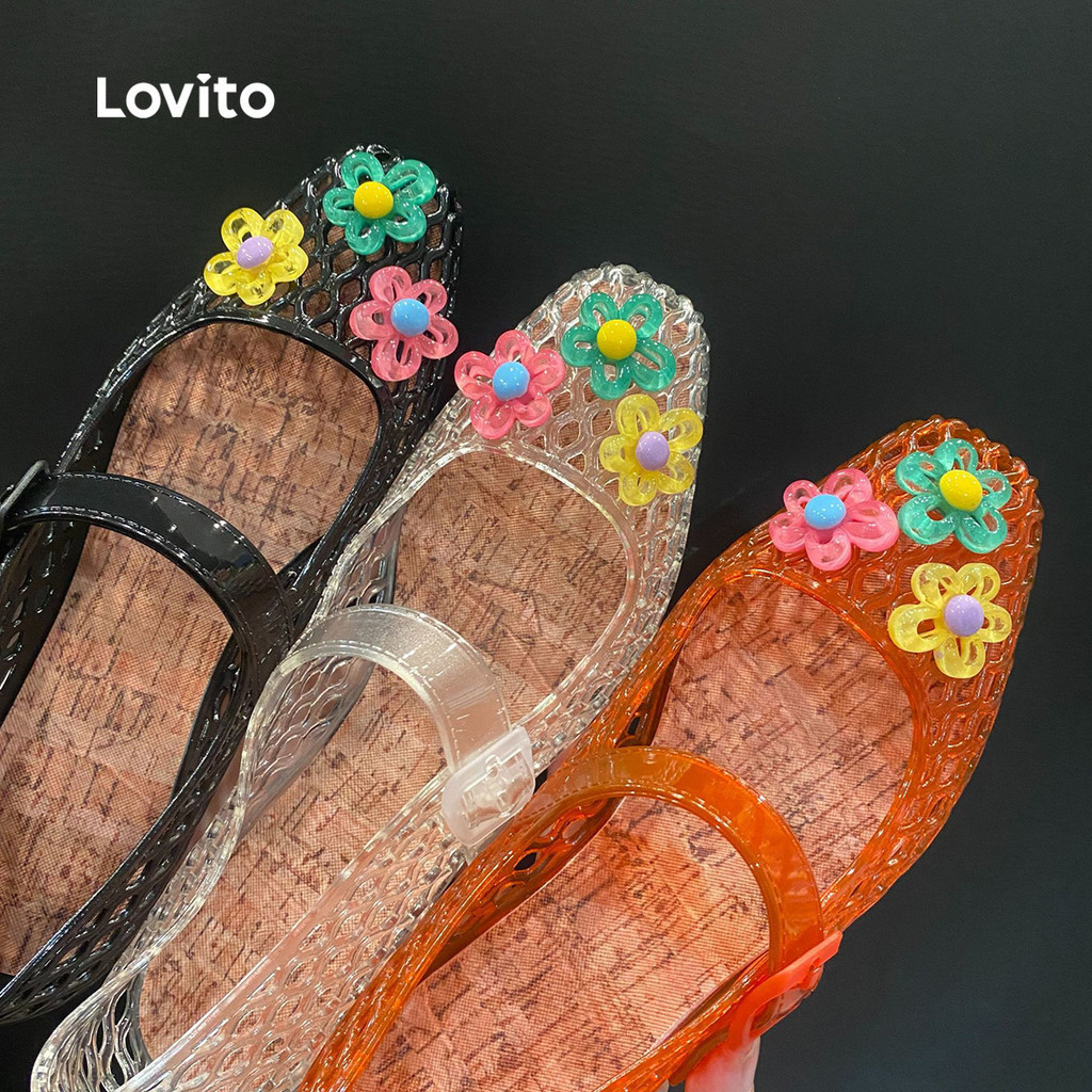 Lovito โบโฮ รองเท้าแตะผู้หญิงสีตัดกันเก๋ไก๋ LFA109033