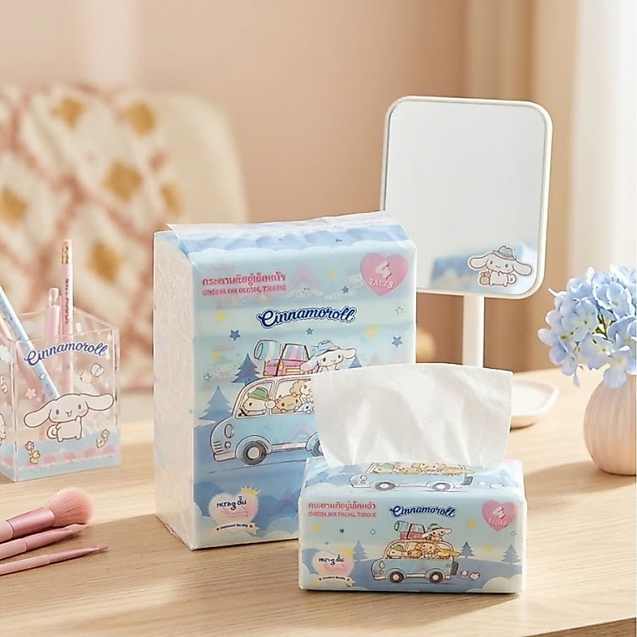 Green air facial tisue กระดาษทิชชู่เช็ดหน้า หนา 3 ชั้น 70 แผ่น (4ห่อ/แพ็ค)