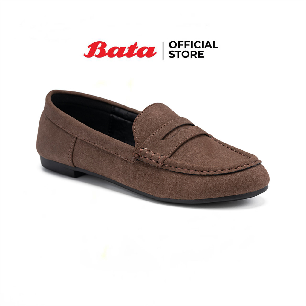Bata บาจา รองเท้ามอคคาซีน แบบสวม ส้นแบน สำหรับผู้หญิง รุ่น VIRGINIA สีแทน 5313497 สีน้ำตาล 5314497