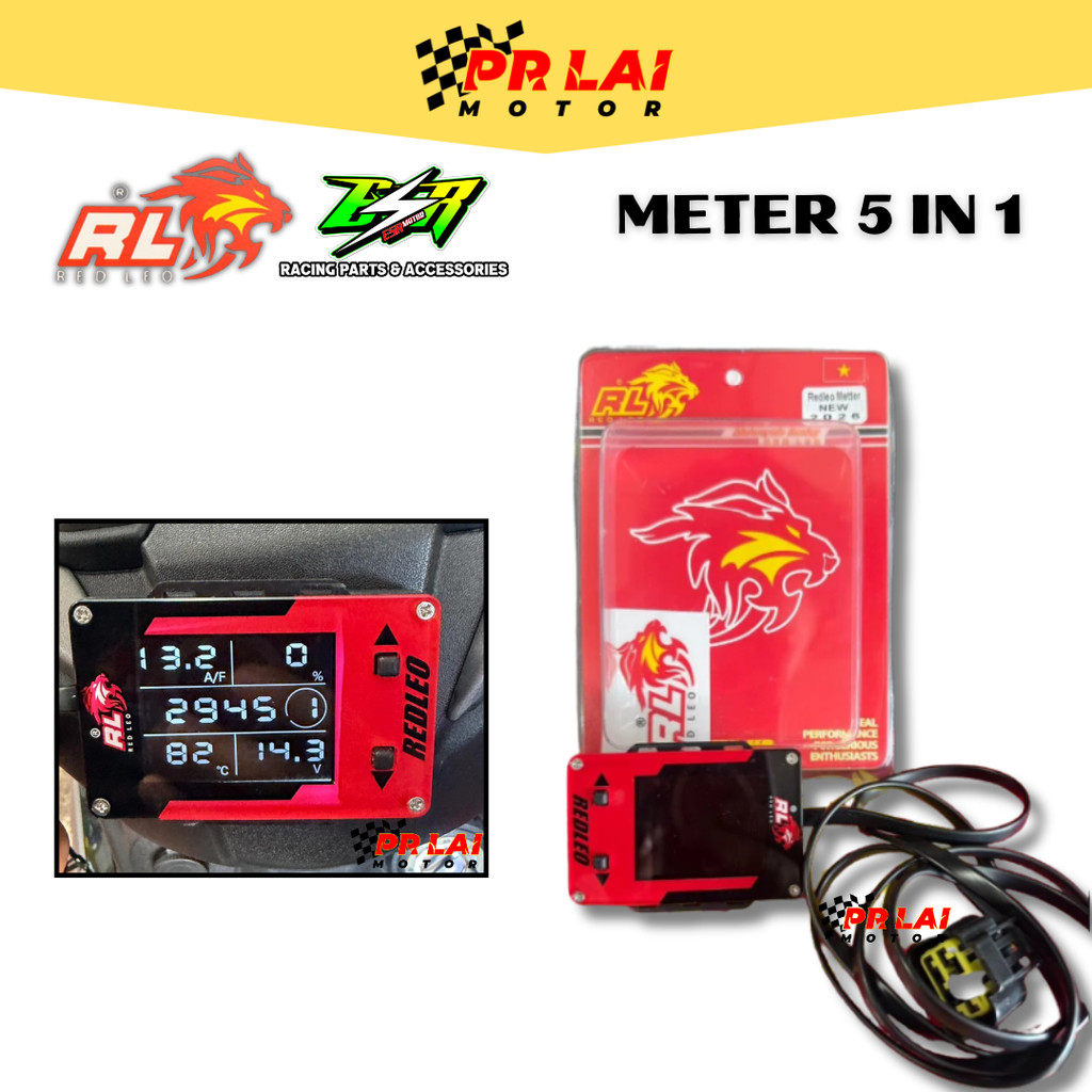 REDLEO METER 5 IN 1 ESR MOTOR METER โหมด ECU สีแดง LEO