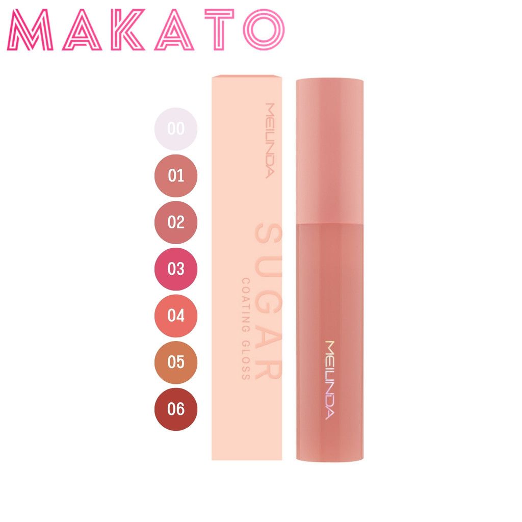 MEILINDA Sugar Coating Gloss เมลินดา ลิปกลอส ฉ่ำวาว สีชัด บางเบา ติดทน สีชัด 1 แท่ง ขนาด 4ml