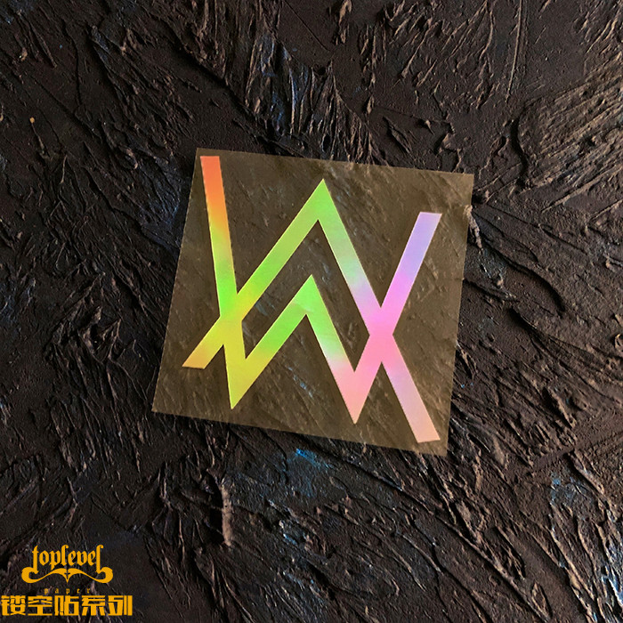 TLP Hollow สติกเกอร์รถเลเซอร์ไฟฟ้าเปลี่ยนสี Alan Walker เพลงอิเล็กทรอนิกส์ DJ Faded AW Alan Walker ส