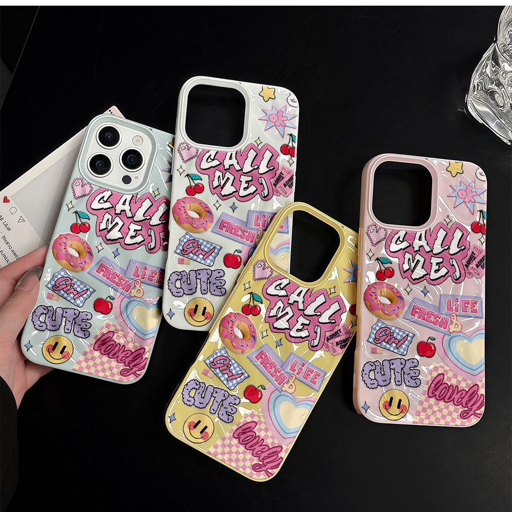 จัดส่งในพื้นที่ เคสเหมือนอุกกาบาต มีสีสัน น่ารัก For IPhone16 15 14 13 12 11 6 7 8 plus Pro Promax X XR XSMAX  YSW57
