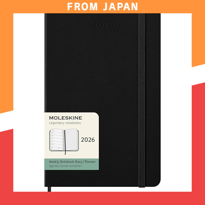 Moleskine Diary 2026, starts in January, 12-month weekly diary, large size (13cm x 21cm), hardcover,