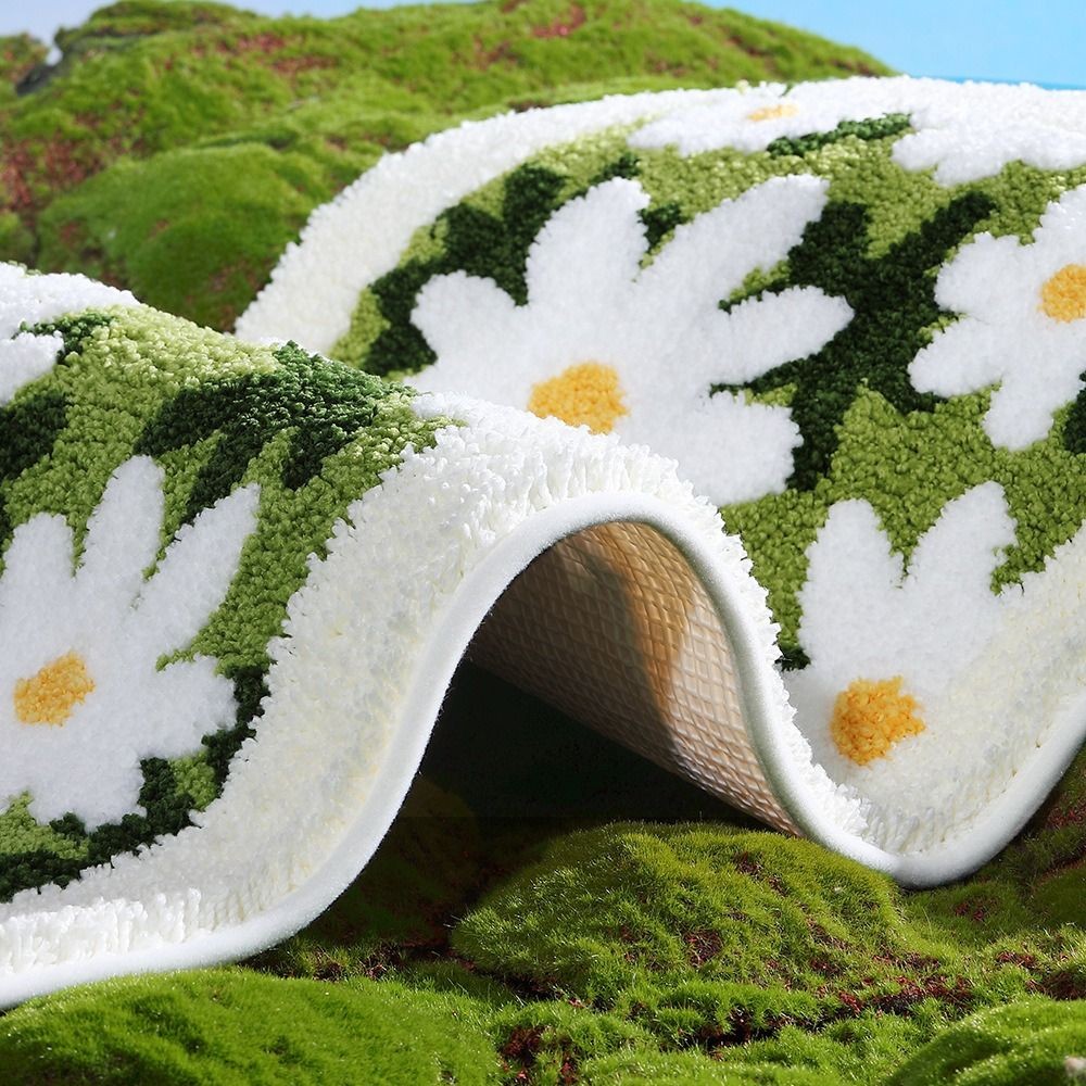 พรมปูพื้นห้องน้ำ คอสซี่ ลายดอกไม้ ขนาด 30x50cm นุ่มทนทาน สไตล์ทันสมัยเรียบง่าย - รูปที่ 2