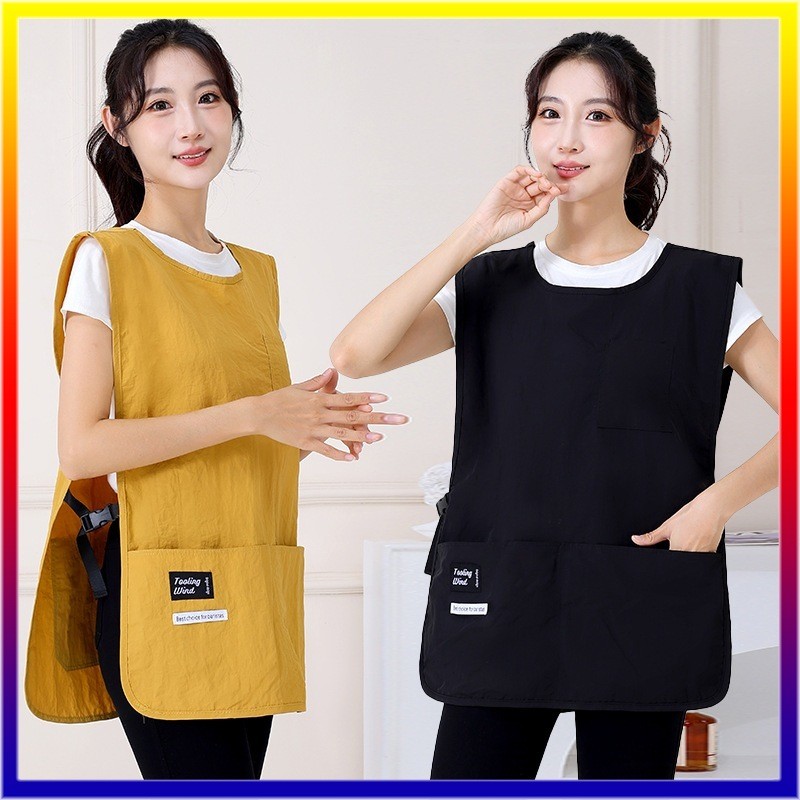 ผ้ากันเปื้อน กันเปื้อน ระบายอากาศได้ แขน เอว เสื้อกั๊กไนลอน สไตล์เสื้อผ้า กันน้ำ อุปกรณ์กาแฟ ชุดบ้าน  ผ้ากันเปื้อนแขนกุด