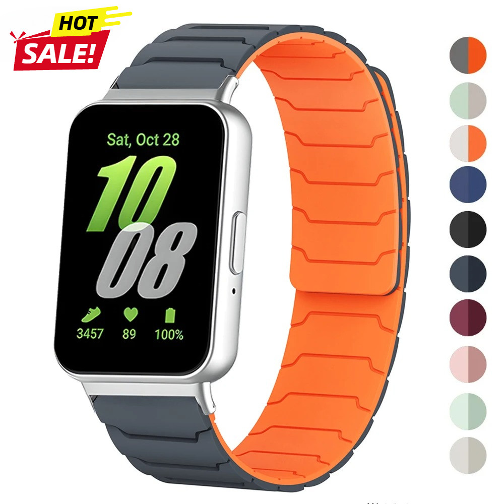 สายรัดห่วงแม่เหล็กสําหรับ Samsung Galaxy Fit 3 สายนาฬิกาซิลิโคนปรับได้สําหรับ Samsung Galaxy Fit 3 สายรัดข้อมือสร้อยข้อมืออัจฉริยะ